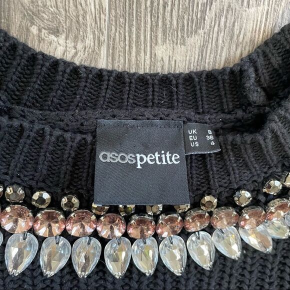 ASOS jewel neckline ribbed chunky cuffed Crewneck sweater - Picture 4 of 13